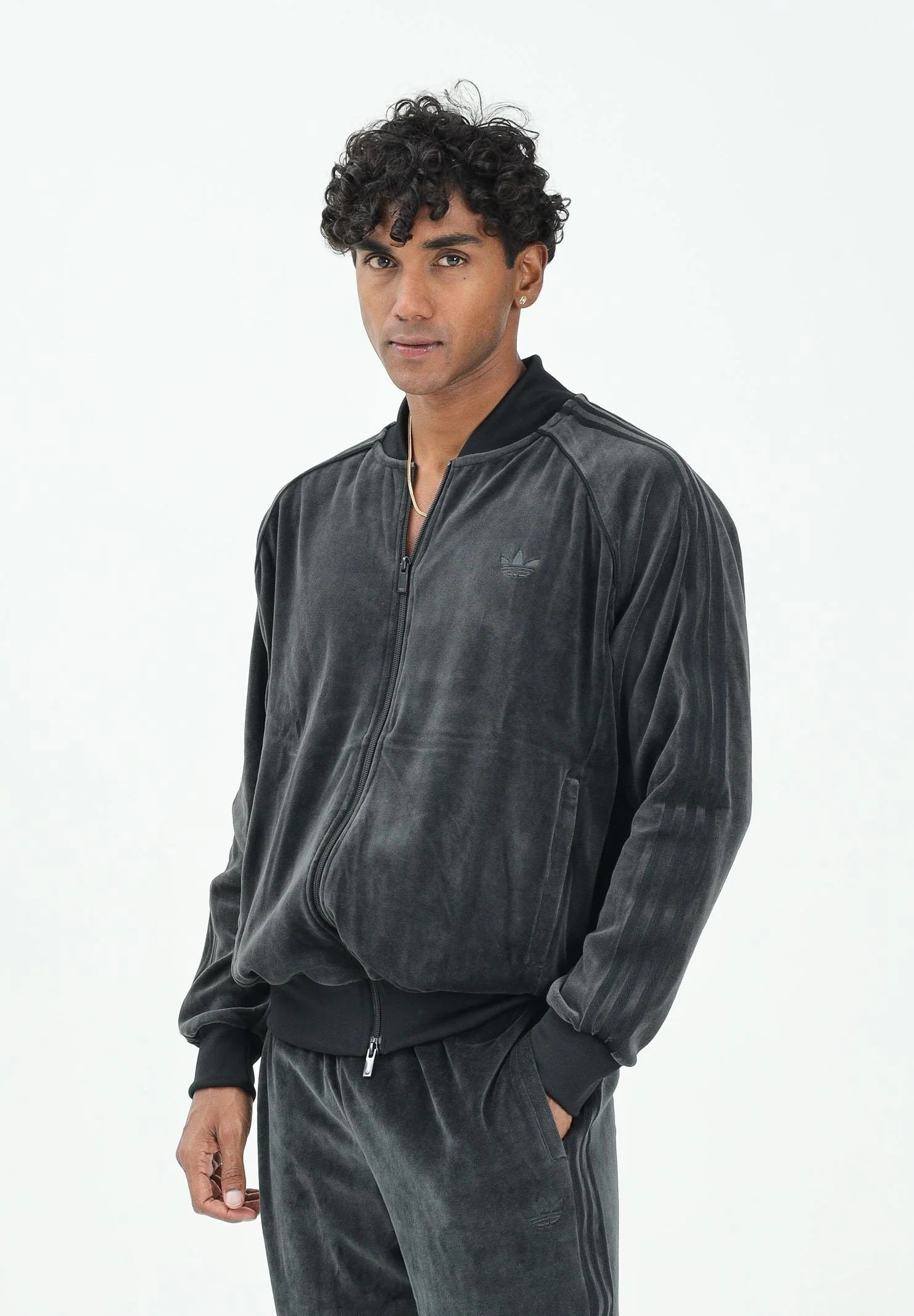 ADIDAS Tuta In Ciniglia senza Cappuccio Nera