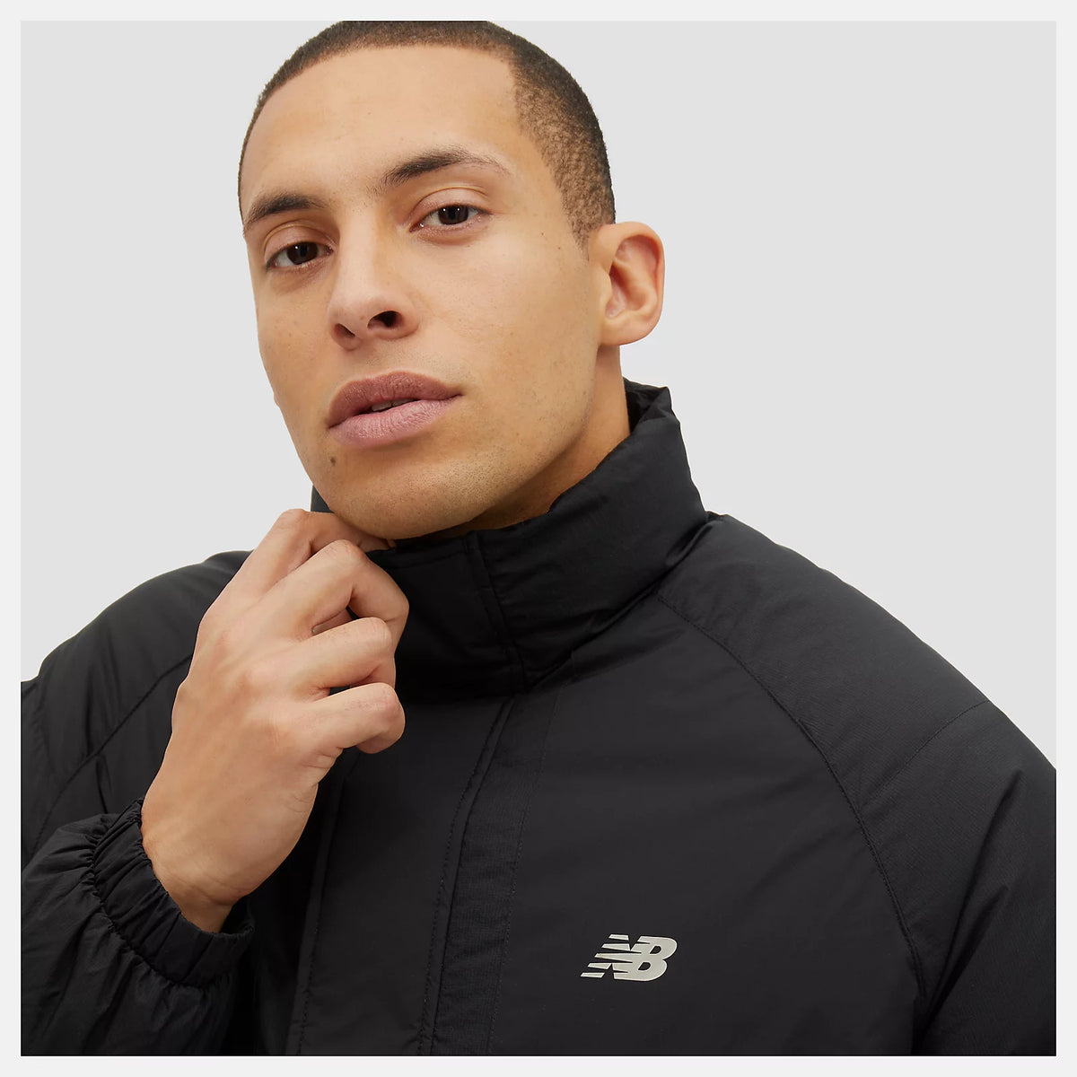 NEW BALANCE Giubbotto Invernale Senza Cappuccio Con Tasconi Nero