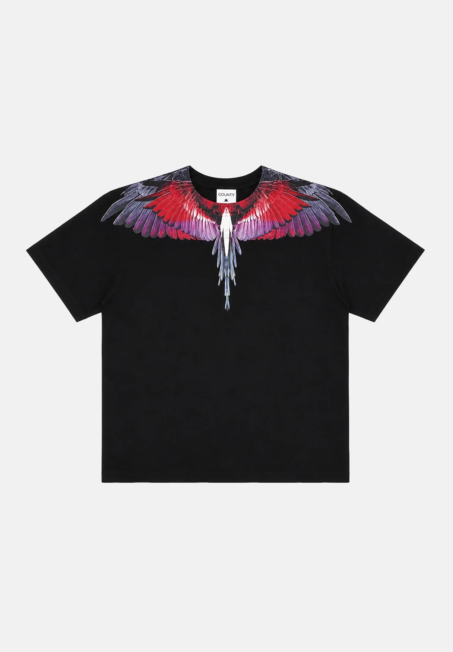COUNTY OF MILAN T-Shirt Nera Marcelo Burlon Ali Rosse