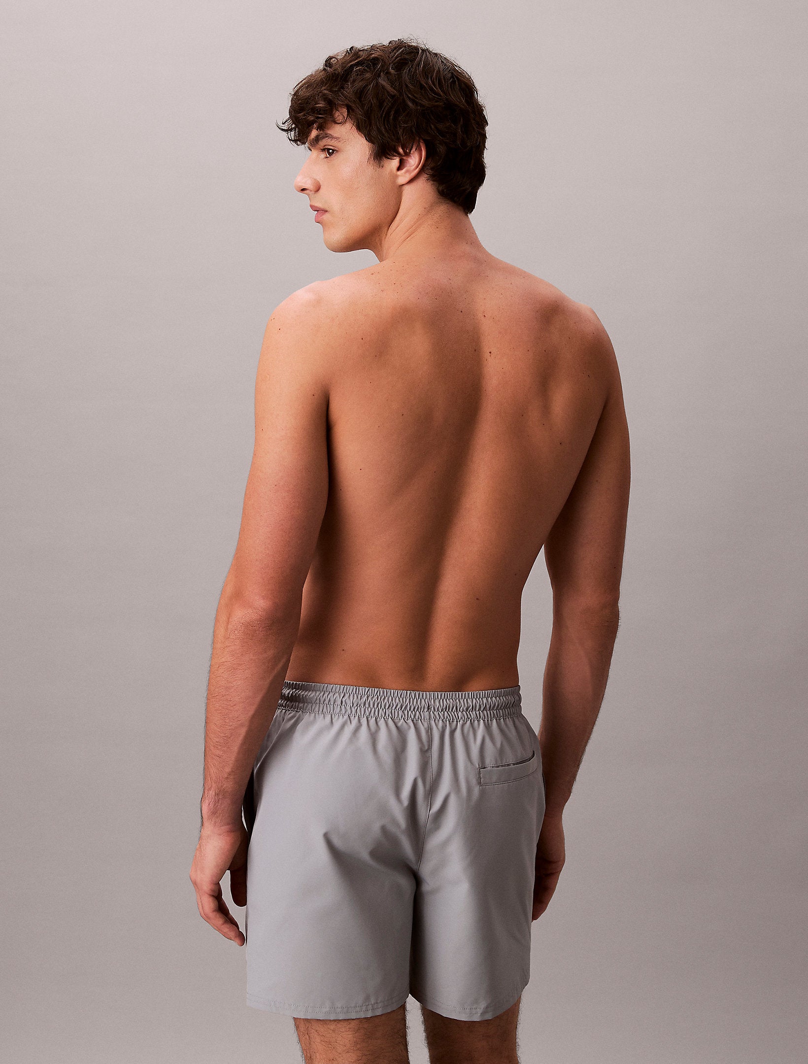 Calvin Klein Costume Da Bagno Con Logo Piccolo Grigio/Oro