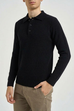 HAMAKI-HO Polo Manica Lunga In Maglia Nero