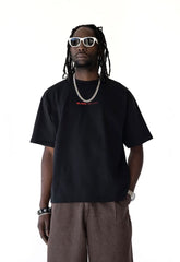 BLACK ISLAND T-Shirt In Cotone Con Stampa David Beckham Retro Nero/Rosso