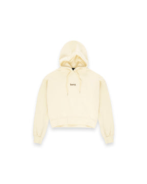 DISCLAIMER FELPA BEIGE CON CAPPUCCIO DONNA