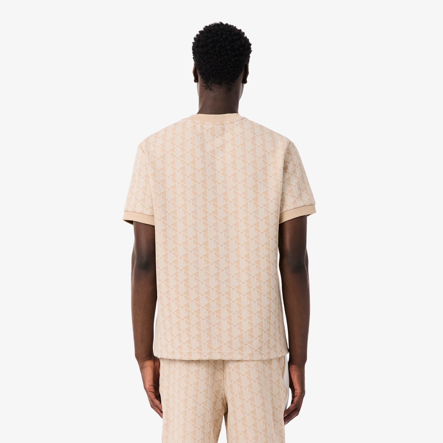 LACOSTE T-Shirt Monogram Beige