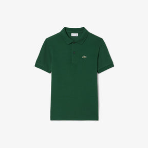 LACOSTE Polo In Cotone Piqué Bambino/Bambina Basic Verde