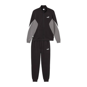 PUMA Tuta In Cotone Garzato Con Zip Nera/Grigia