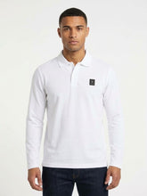 SOLDIER Polo Manica Lunga Logo Sul Petto Bianco