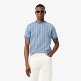 LACOSTE T-Shirt Monogram Uomo Azzurra