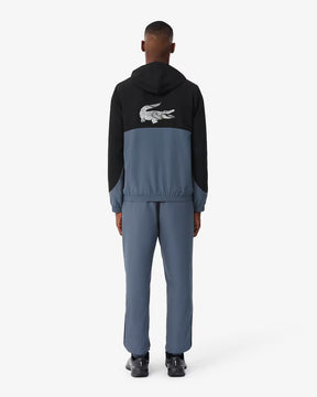 LACOSTE Tuta Sportiva Colorblock Con Stampa Celeste/Blu