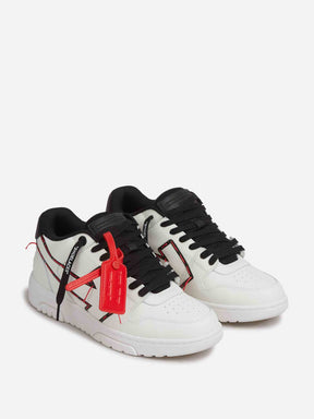 OFF-WHITE OUT OF OFFICE Bianca e Nera Con Dettagli Cotone Rosso