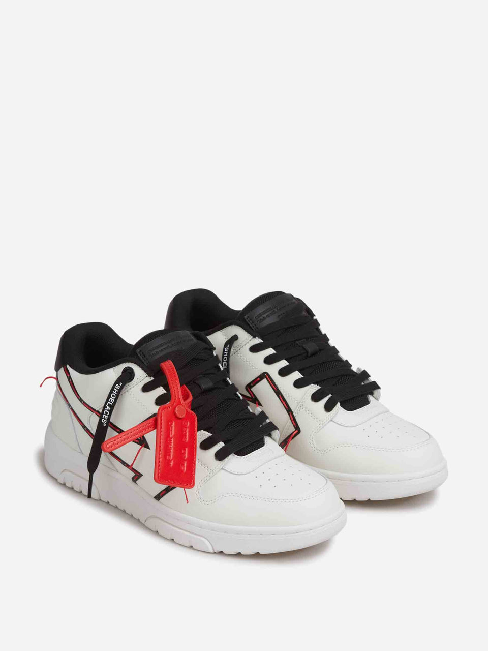 OFF-WHITE OUT OF OFFICE Bianca e Nera Con Dettagli Cotone Rosso