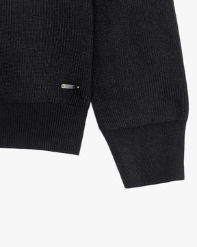 GIANNI LUPO Cardigan Con Collo a Imbuto e Zip Nero