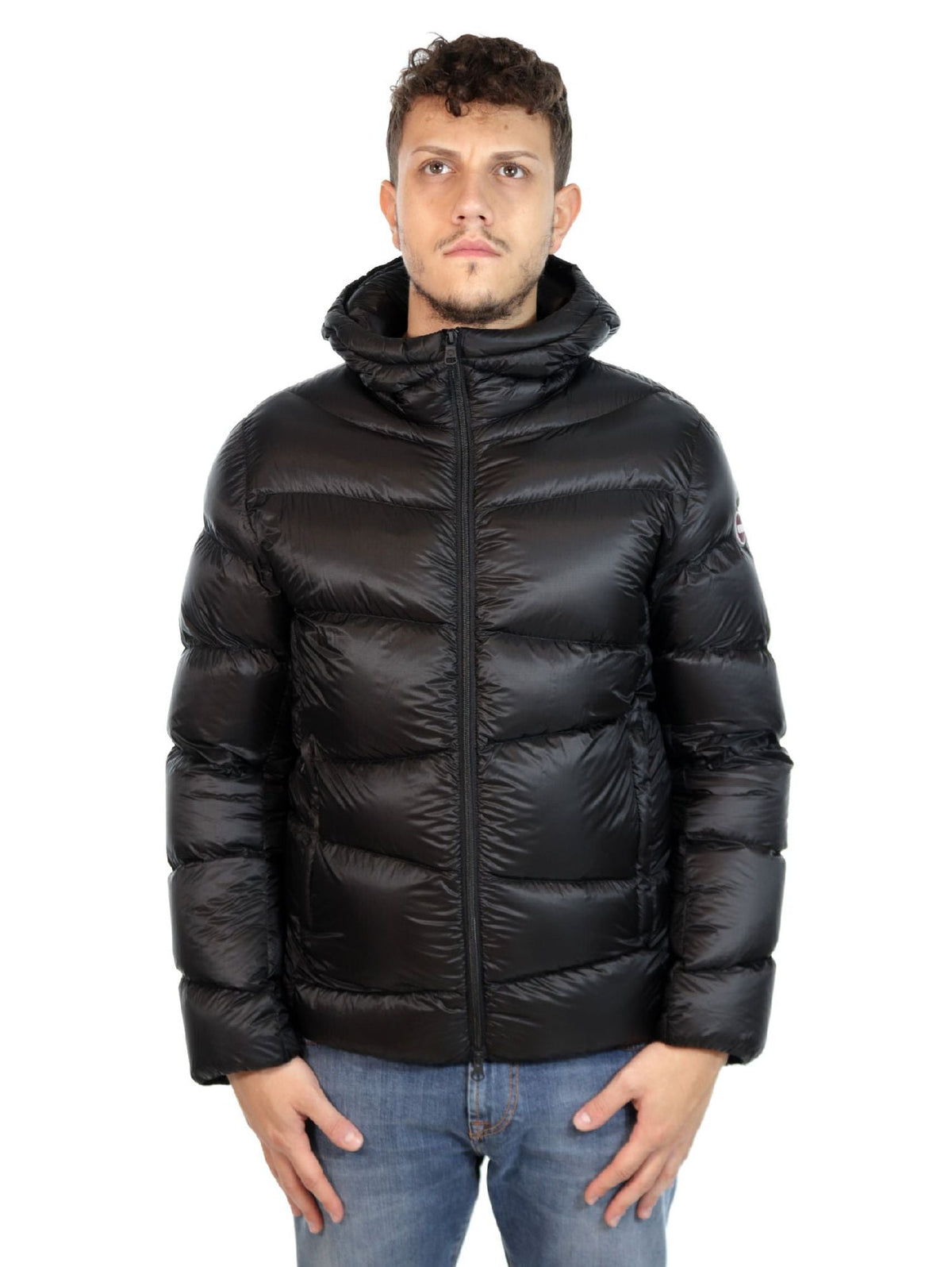 COLMAR Giubbotto Piumuno Invernale Fasciato Con Cappuccio Nero