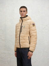 BLAUER Giubbotto Uomo Piumino Invernale Ondulato Wave Colors Down Con Cappuccio Beige