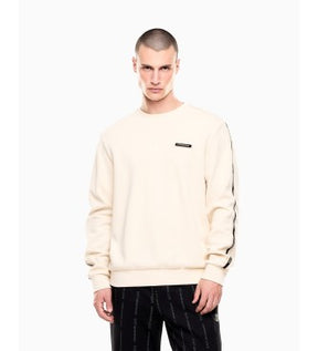 EMPORIO ARMANI Felpa In Cotone Girocollo Con Bande Laterali Nera