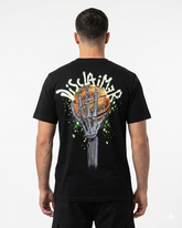 DISCLAIMER T-Shirt Basic Con Stampa Mano Teschio Sul Retro Nera