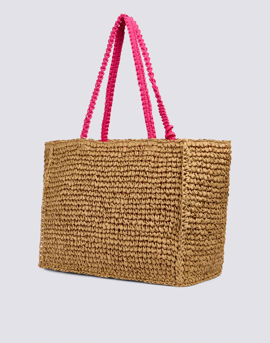 SUNDEK Borsa Da Mare Shopping Bag Intrecciata a Rosa