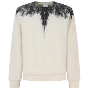 COUNTY OF MILAN Felpa Marcelo Burlon Panna Con Ali Graffito Nere