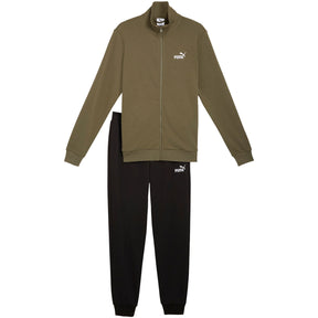 PUMA Tuta In Cotone Garzato Con Zip Verde/Nera
