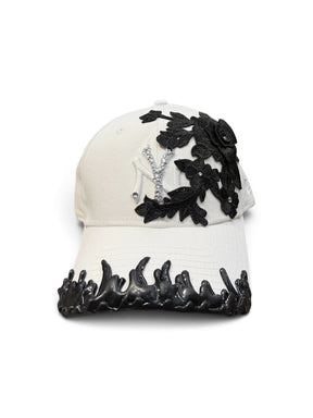 New Era NY Cream & Black Rose Lace