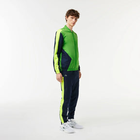 LACOSTE Tuta Leggera In Microfibra Con Zip Verde/Fluo