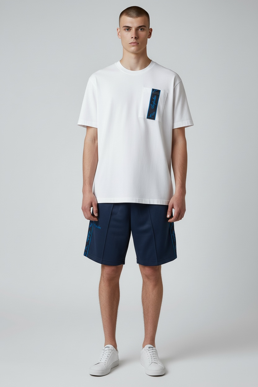 AUSTRALIAN Completino T-Shirt e Pantaloncino Bianco/Blu SS26