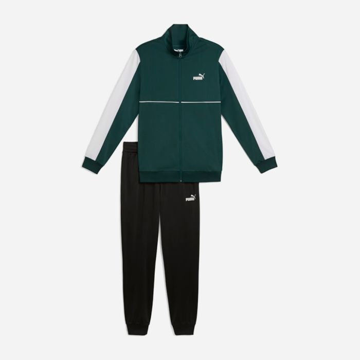 PUMA Tuta Completa Con Zip Acetata Verde/Bianco
