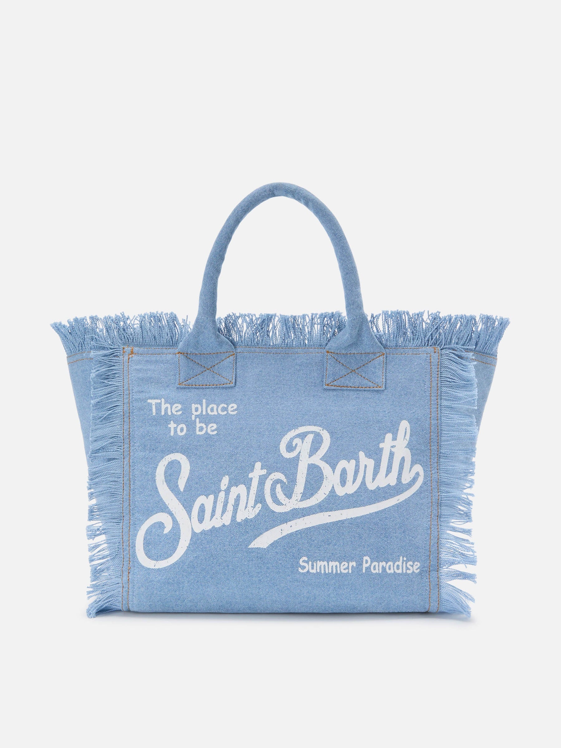SAINT BARTH BORSA VANITY REGULAR IN DENIM LAVAGGIO CHIARO
