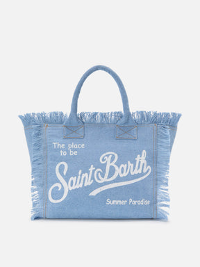 SAINT BARTH BORSA VANITY REGULAR IN DENIM LAVAGGIO CHIARO