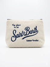 SAINT BARTH Pochette Aline Waffle Bianca