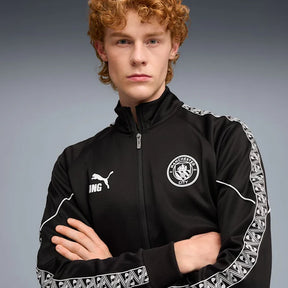 PUMA Tuta Manchester City Acetata Con Zip nera/bianca
