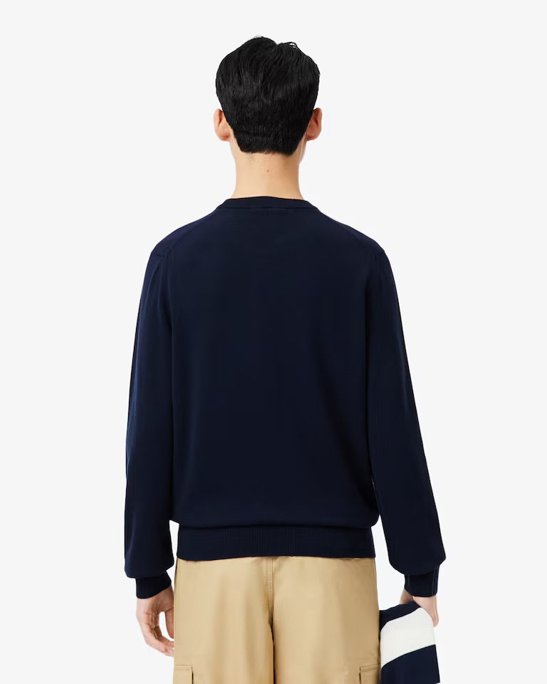 LACOSTE Maglioncino Basic In Cotone Blu