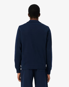 LACOSTE Felpa Interlock Collo Alto Mezza Zip Blu