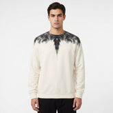 COUNTY OF MILAN Felpa Marcelo Burlon Panna Con Ali Graffito Nere