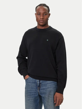 CALVIN KLEIN Maglioncino Nero Logo Piccolo Verde FW