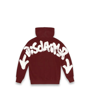 DISCLAIMER Felpa Con Cappuccio Bordeaux/Bianco