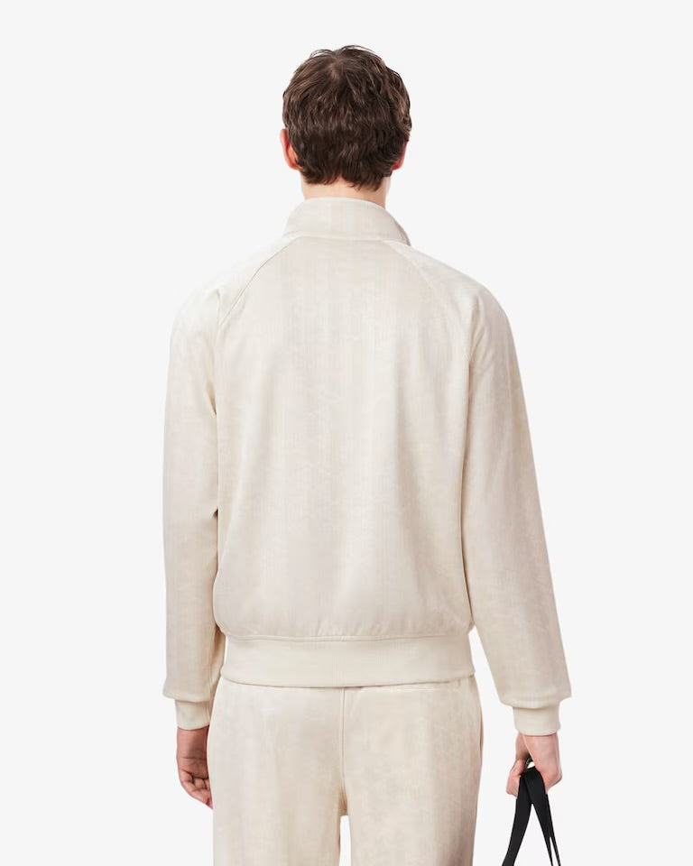 LACOSTE Tuta  Monogram Con Zip Beige Chiaro