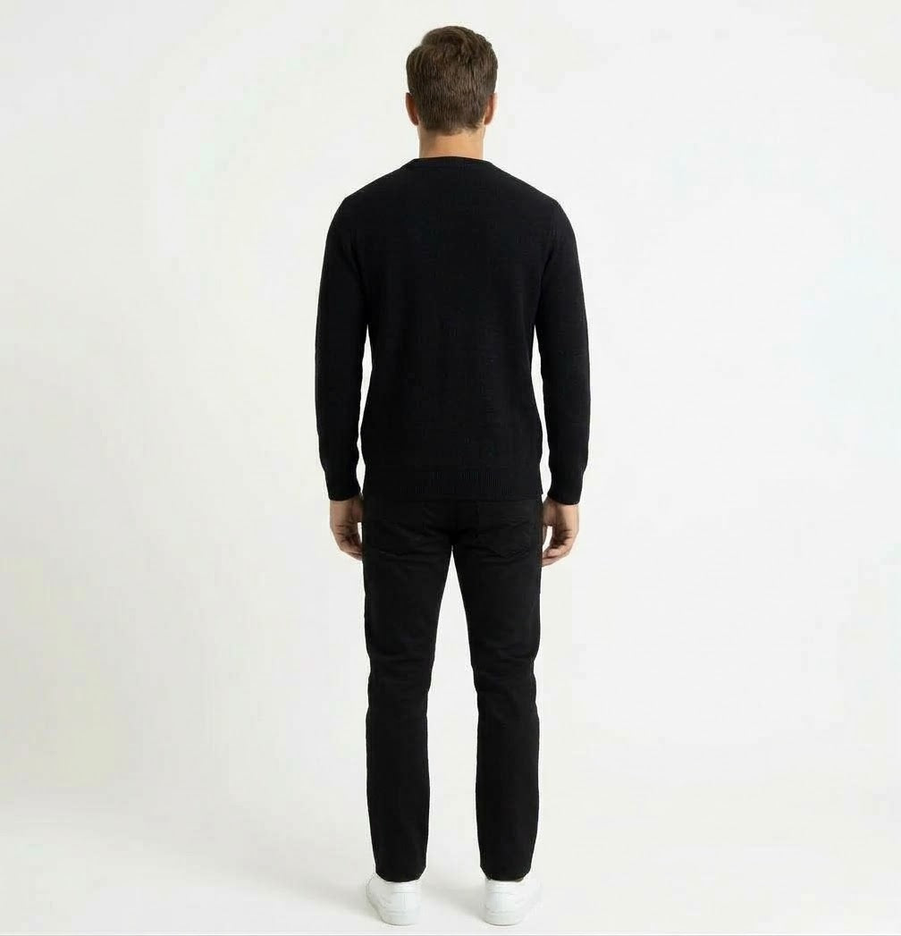 KEYJEY Maglioncino Girocollo Nero