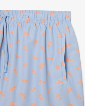 LACOSTE Costume Azzurro Con Loghi Arancioni