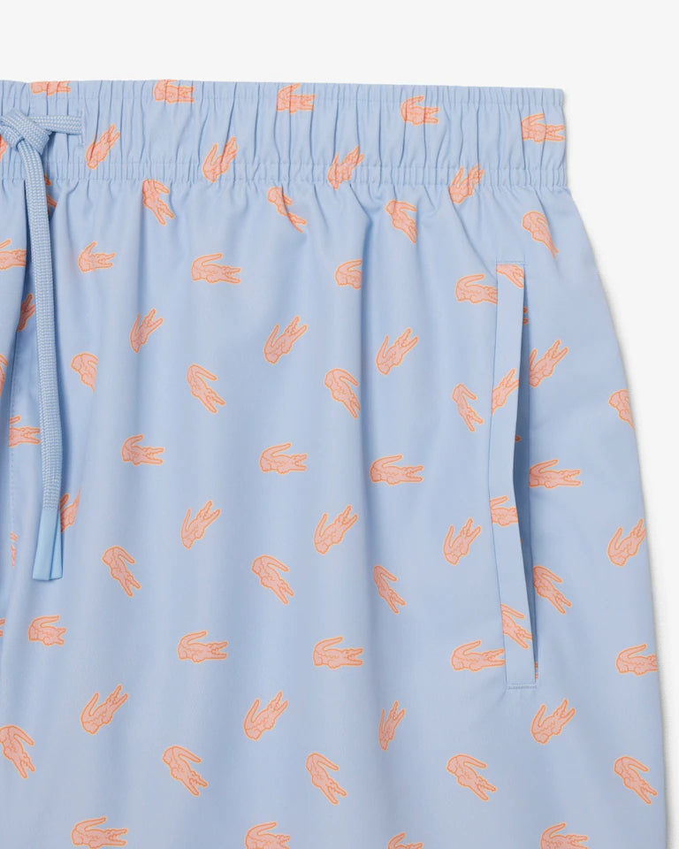 LACOSTE Costume Azzurro Con Loghi Arancioni