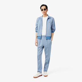 LACOSTE Tuta Monogram Con Zip Azzurra/Blu