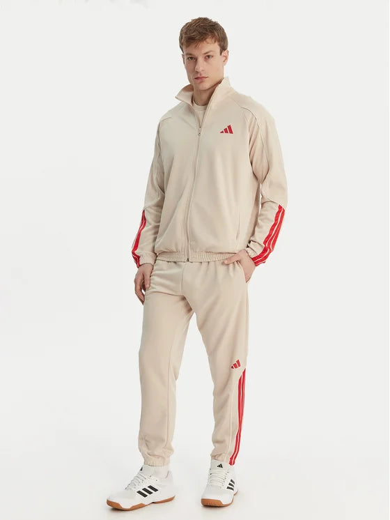 Adidas Adidas Tuta Completa Acetata Performance Uomo Beige Rossa - Tuta completa - Tommaseo Clothing