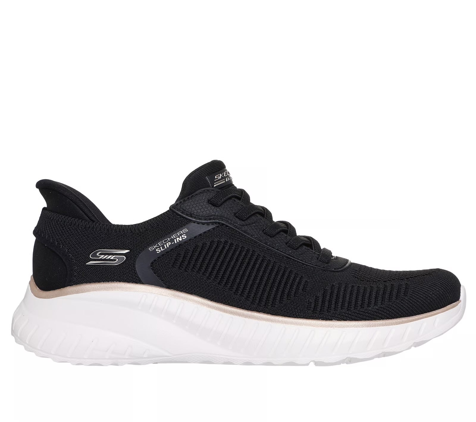 117497 BKGD Skechers Slip-Ins Bobs Sport Squad Chaos Sneaker Donna Nero