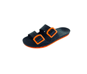 SENSI Ciabatta In Gomma BLACK FLUO Arancione