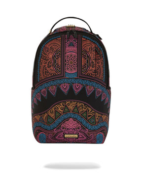SPRAYGROUND Zaino In Pelle con Disegni Etnici Multicolor