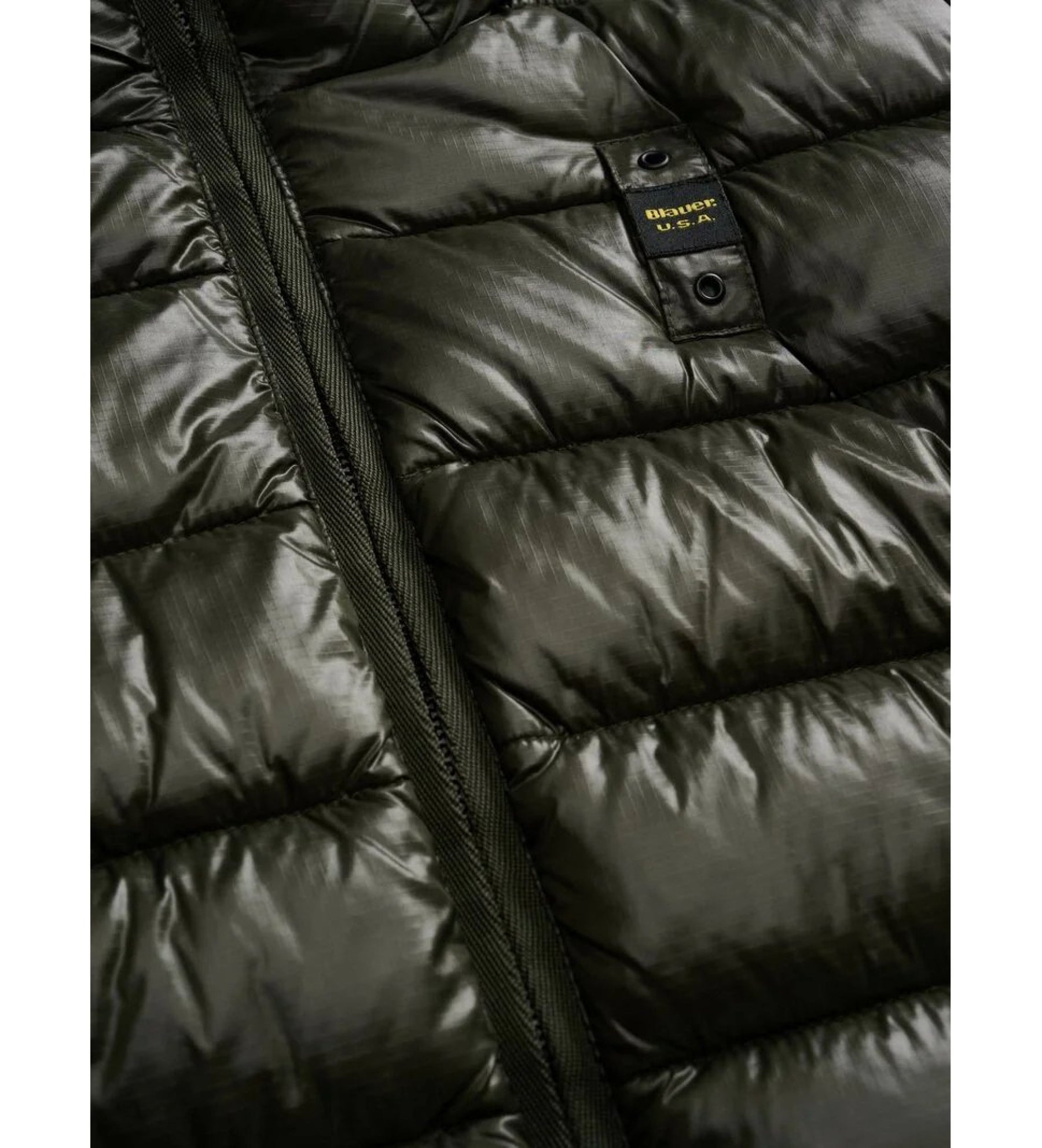 BLAUER Giubbotto Uomo Ovattato Invernale Fasciato Verde