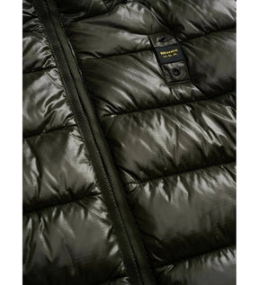 BLAUER Giubbotto Uomo Ovattato Invernale Fasciato Verde