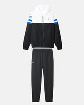 LACOSTE Tuta Leggera In Microfibra Con Zip e Logo Laterale Bianca/Nera/Blu