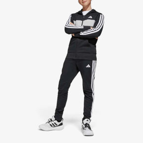 ADIDAS Tuta Completa Con Zip e Cappuccio Bambino Nero/Bianco