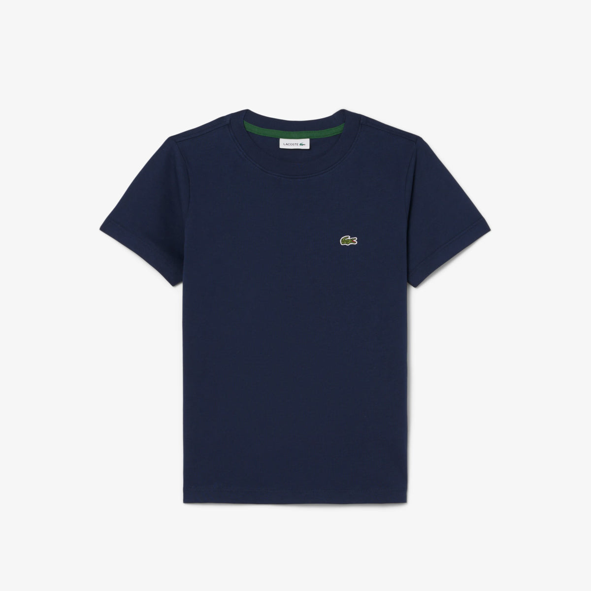 LACOSTE T-Shirt Bambino/Bambina Basic In Cotone Blu